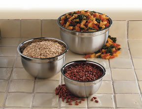 set of 3 stainless steel mixing bowls