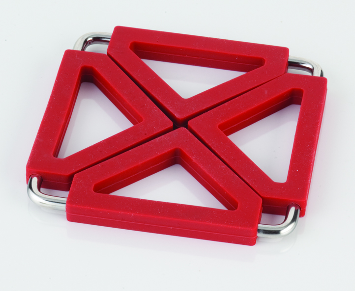 Stainless steel & silicone trivet - RED