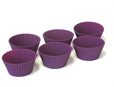 Silicone muffin cups x 6 - purple