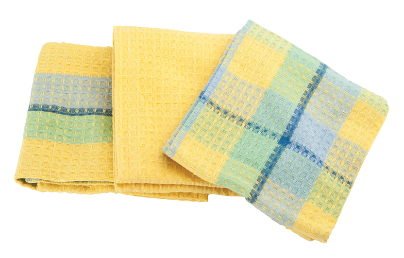 Dish Towel s/3 Yellow/Blue