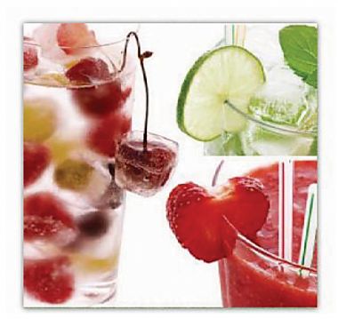 Cocktail napkin - strawberry ice drink