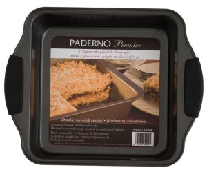 Paderno 4204 Cake Pan w/silicone grip 8inch square