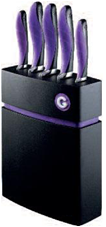 5 piece knife block (purple)
