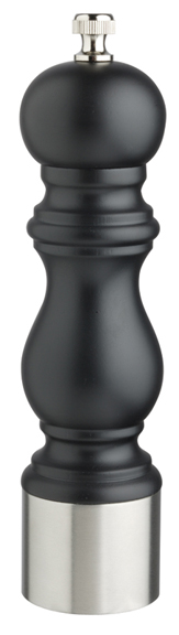 9523 Black Wood with Stainless Steel Ring Pepper Mill 8in