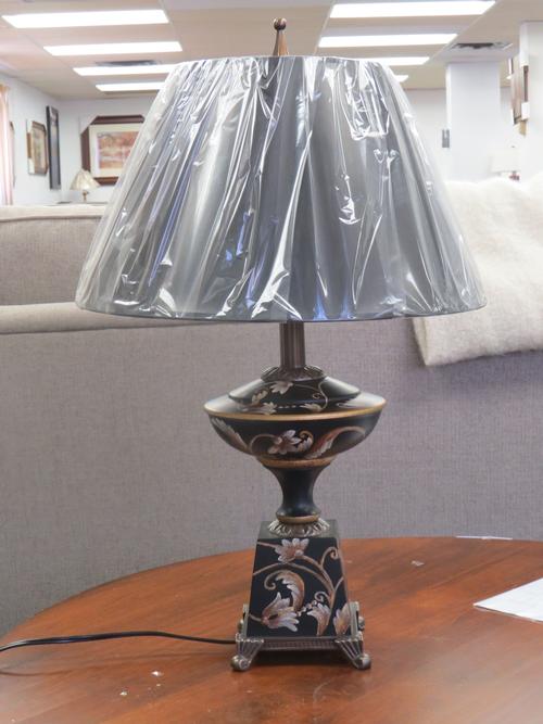  Black & Floral Table Lamp 