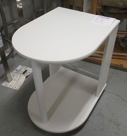Sonax End Table on Wheels White
